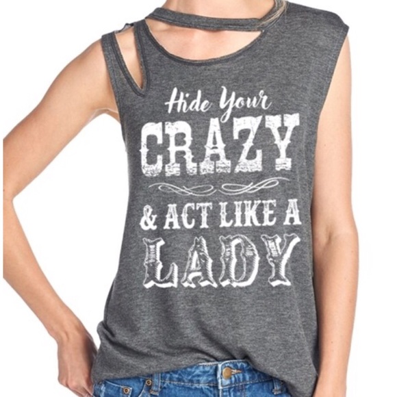 Charcoal Gray Graphic Tank Shirt - Picture 4 of 5